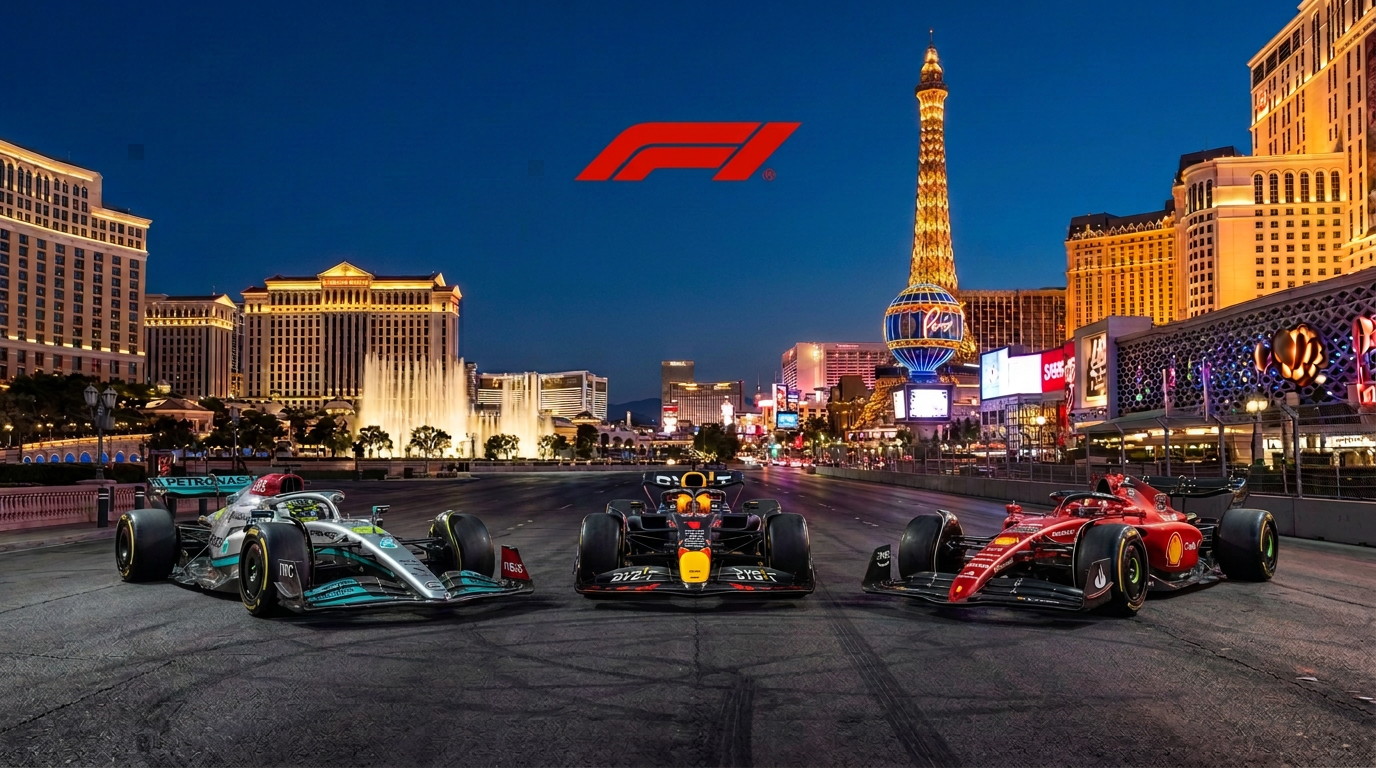 Mercedes, Red Bull und Ferrari auf dem Las Vegas Strip